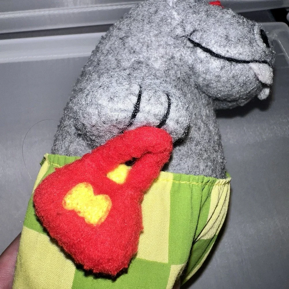 Vintage Crocodile Creek George and Martha Hippo Beanbag Felt Plush Toys Set 1999